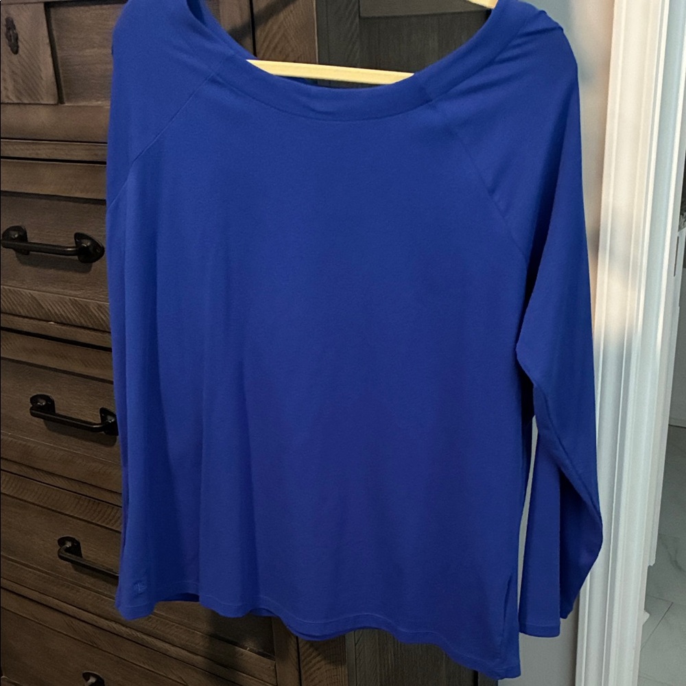 Ralph Lauren Royal Blue Long Sleeve Boatneck Top